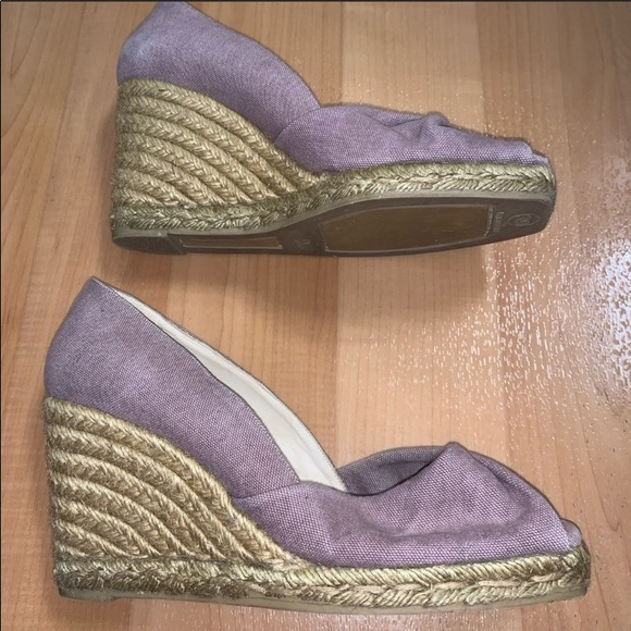 CASTANER Purple Espadrille Peeptoe Wedge Heels 9 - Picture 10 of 14